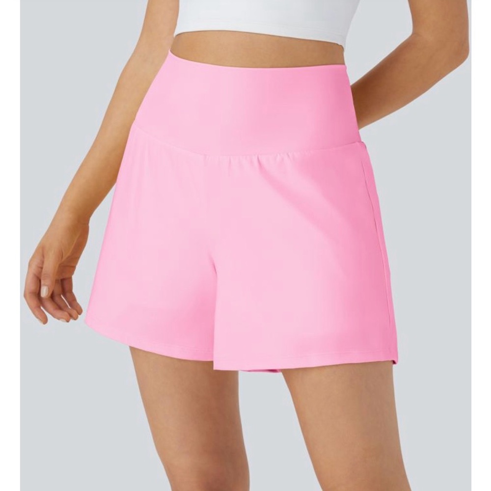 HALARA Women's Light Pink SoftlyZero Airy 5” Athletic Yoga Shorts